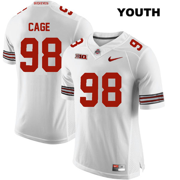 Ohio State Buckeyes Youth Jerron Cage #98 White Authentic Nike College NCAA Stitched Football Jersey MO19M14JY
